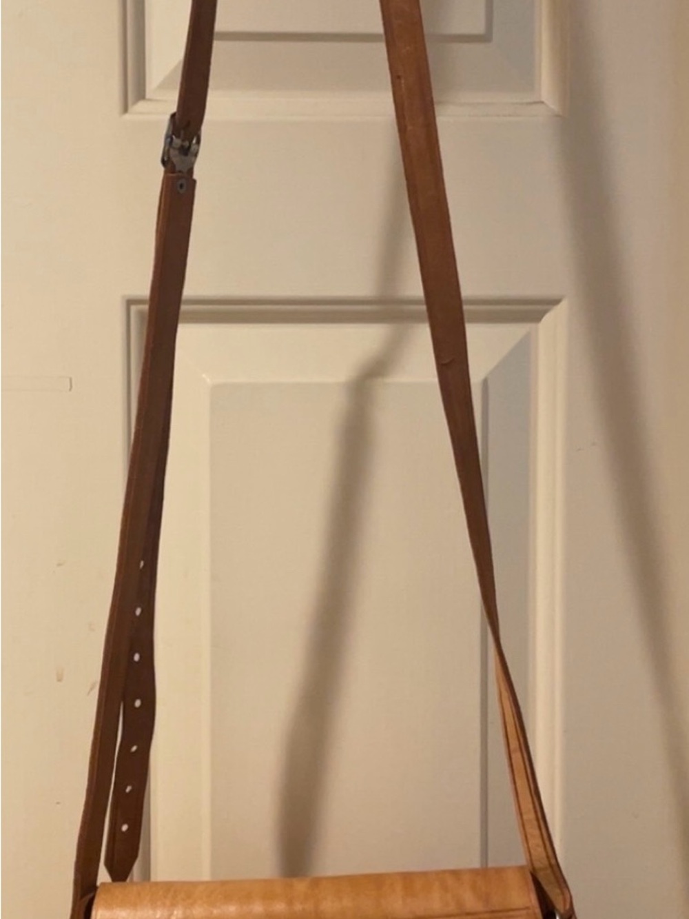 Hand Tooled Leather Crossbody Bag with Adjustable Strap